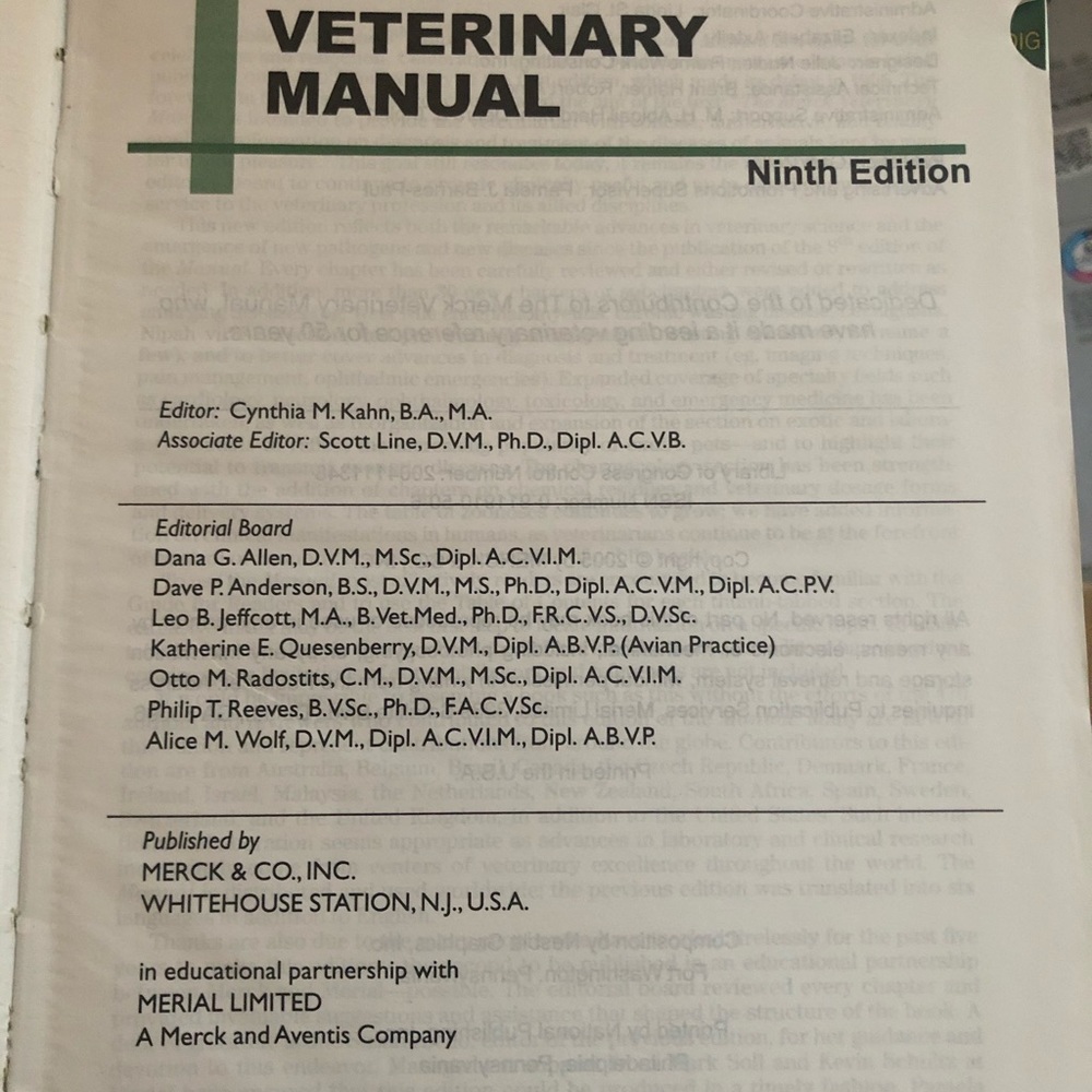 The MERCK MANUAL FOR VETERINARIANS... AWESOME!! - Picture 3 of 4